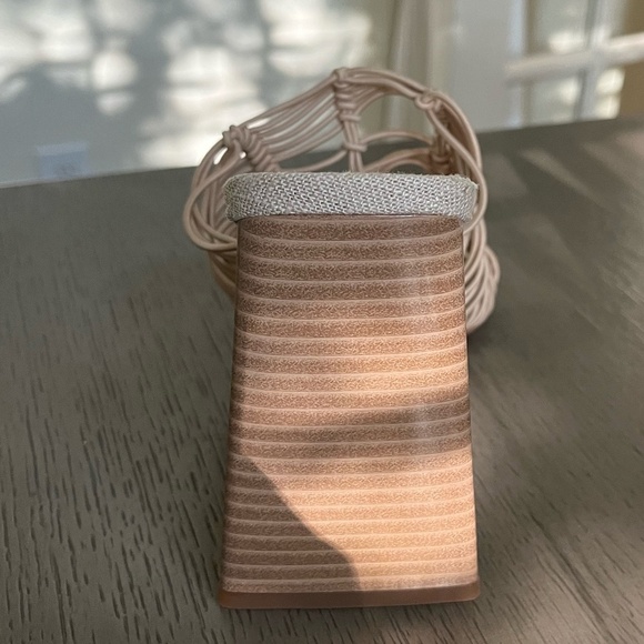 NWT SAM EDELMAN | CREAM LAURETTE WOVEN FAUX LEATHER SUMMER MULE HEELS | SIZE 8 - Picture 13 of 15